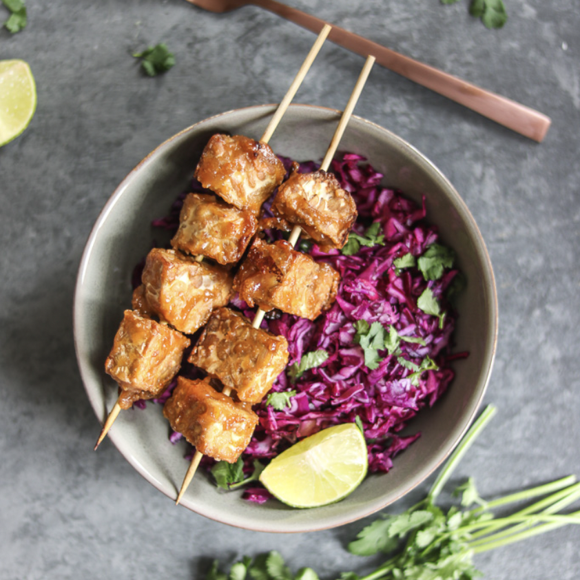 SATAY TEMPEH SKEWERS WITH ASIAN SLAW
