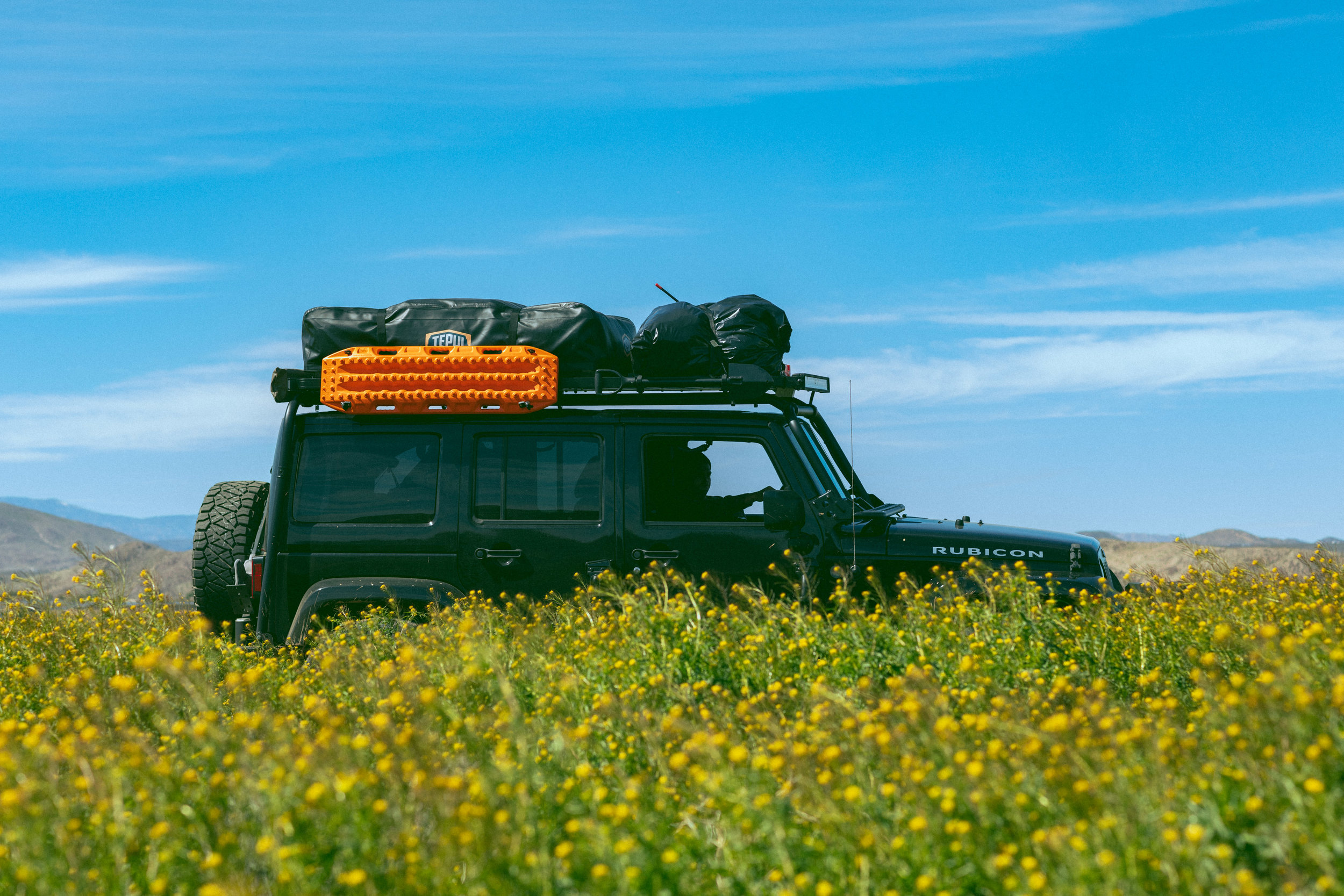 OJ’s Rig on a dry lake bed in Joshua Tree