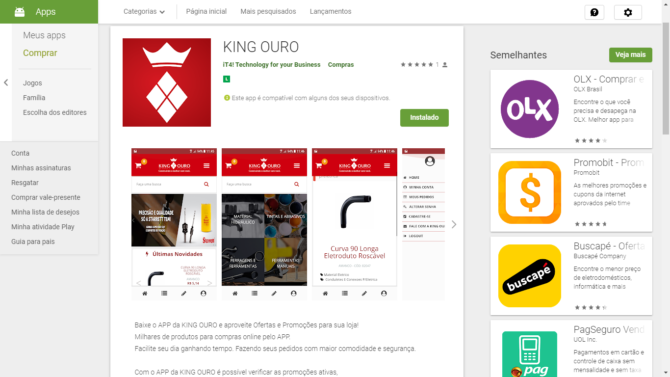 King Ouro lança aplicativo de e-commerce para clientes
