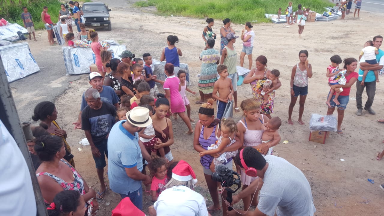 No total, 65 famílias foram atendidas pela campanha da Mercante.