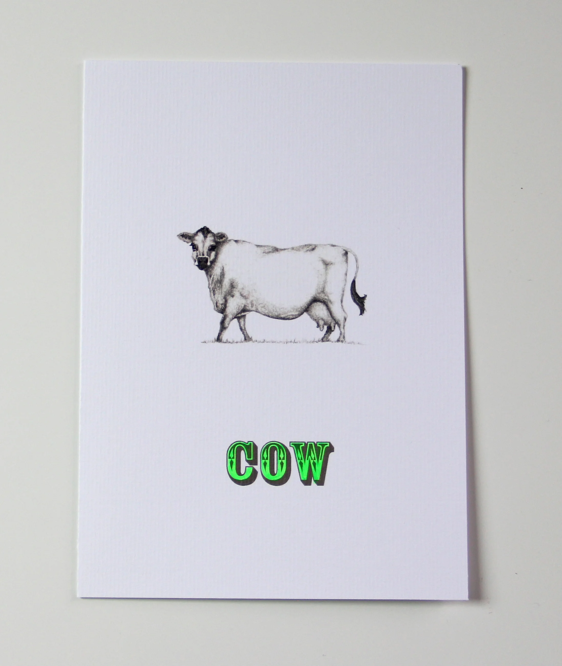 COW GLOW-IN-THE-DARK NEON CARD