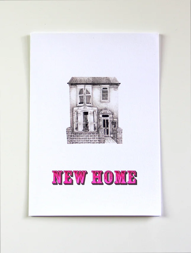 NEW HOME GLOW-IN-THE-DARK NEON CARD