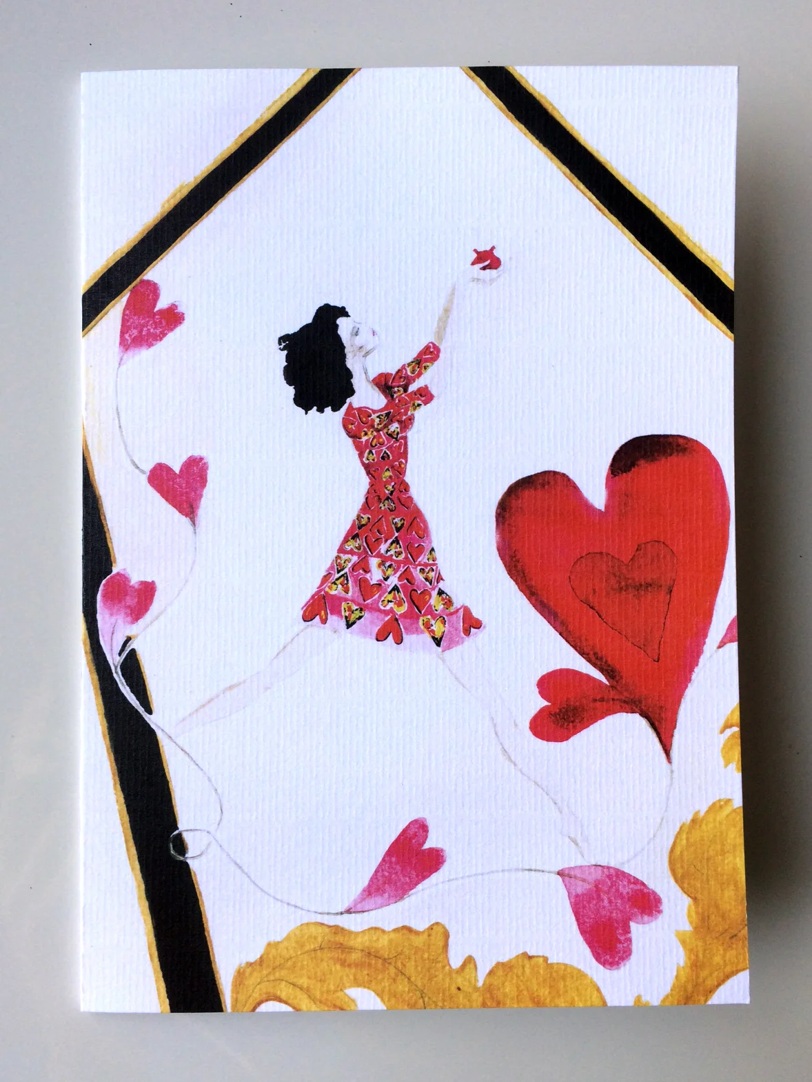 Gianni Heart Dress Card £3.50 Emily Catherine Illustration.