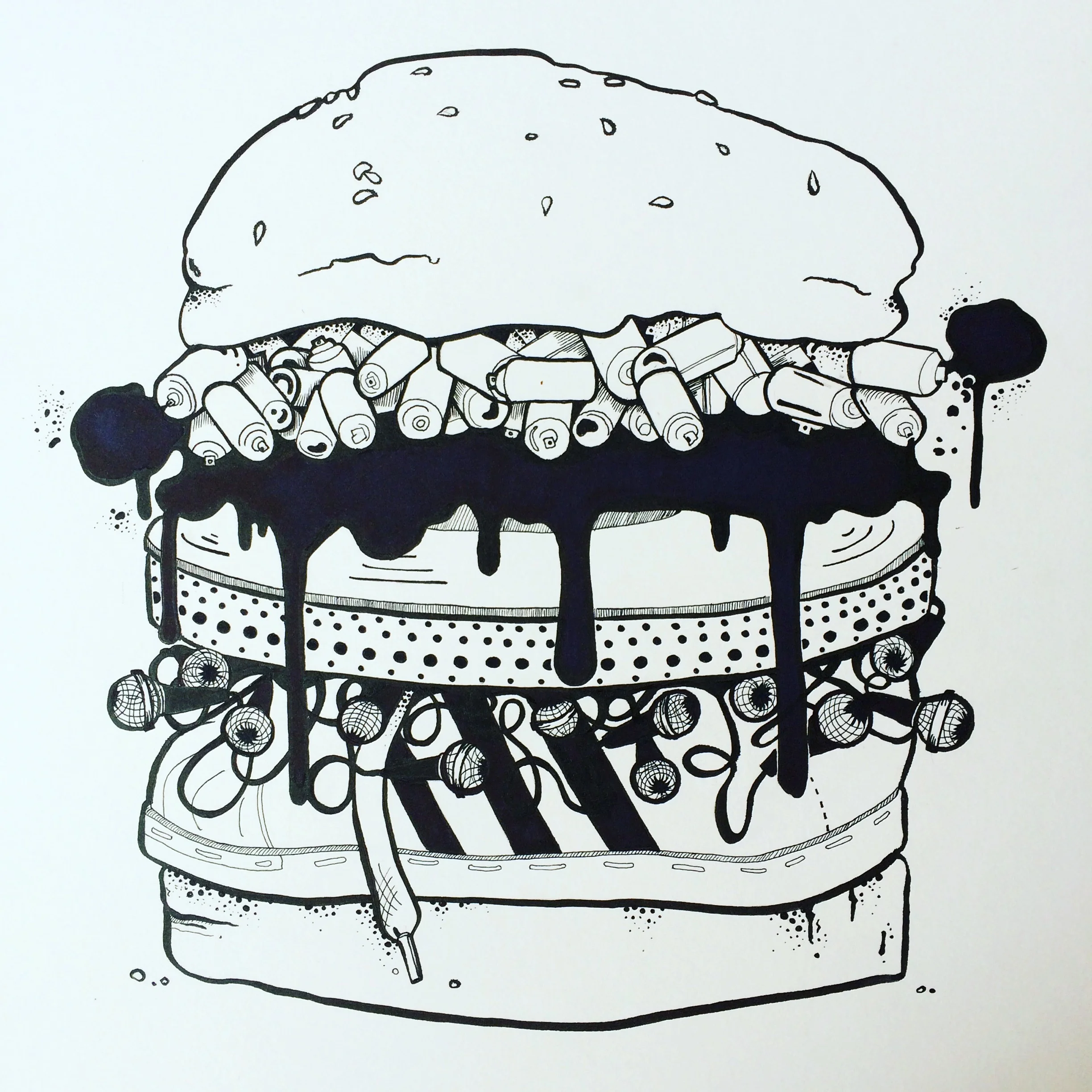 It's a triple stacked meaty Hip Hop burger my friends..... Wear it with pride when it arrives!