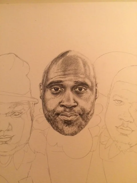 All my sketches start a bit odd. I colour 'white' first!