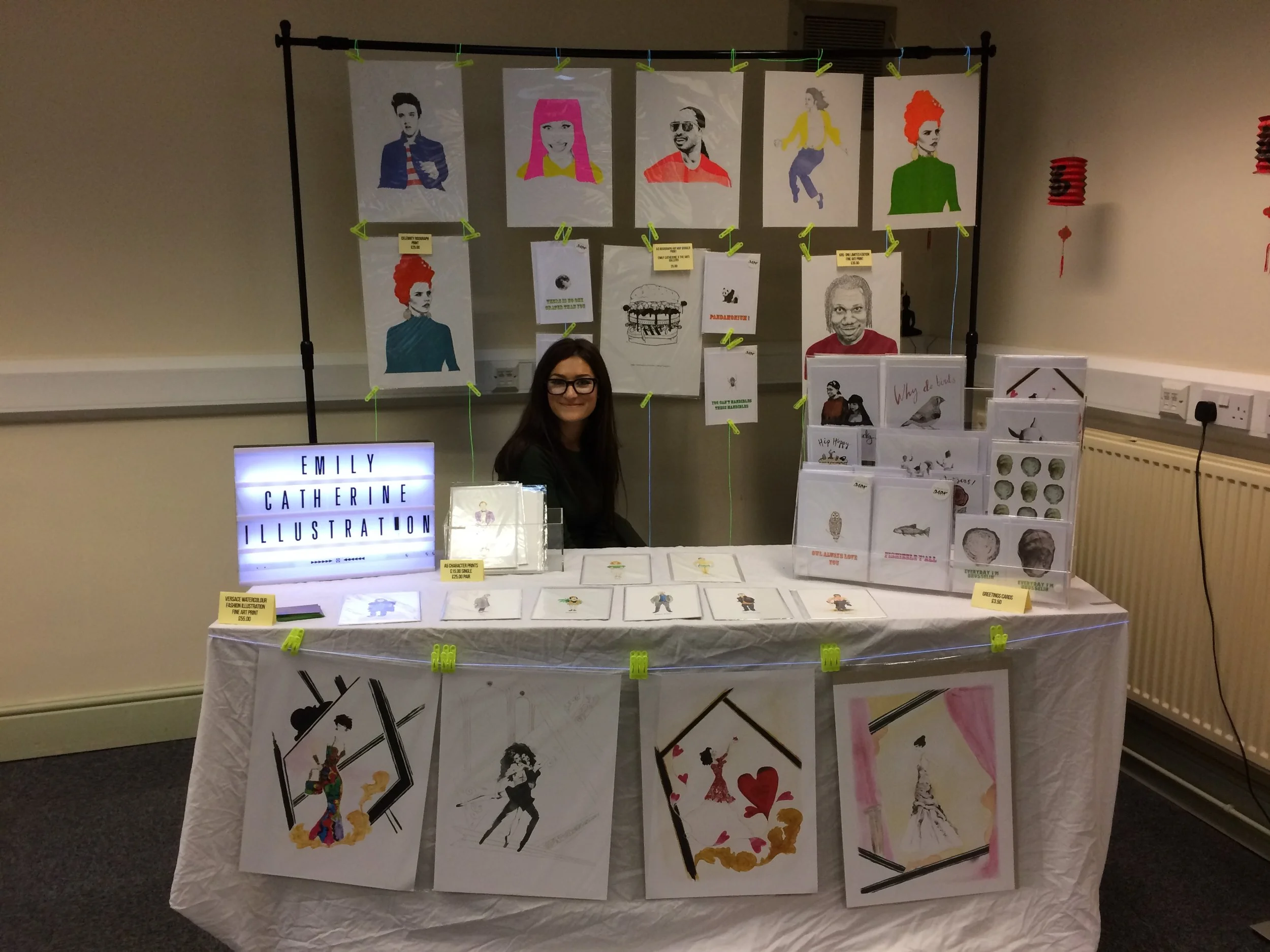 Me new stall set up with my new annoying smile about my new stall set up. Oh no, I seem to be doing it in every shot..... yup.