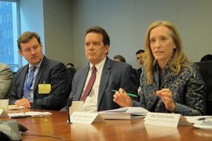 US Ambassador to ECOSOC Kelley Currie gives remarks at breakfast roundtable on business innovation for the SDGs