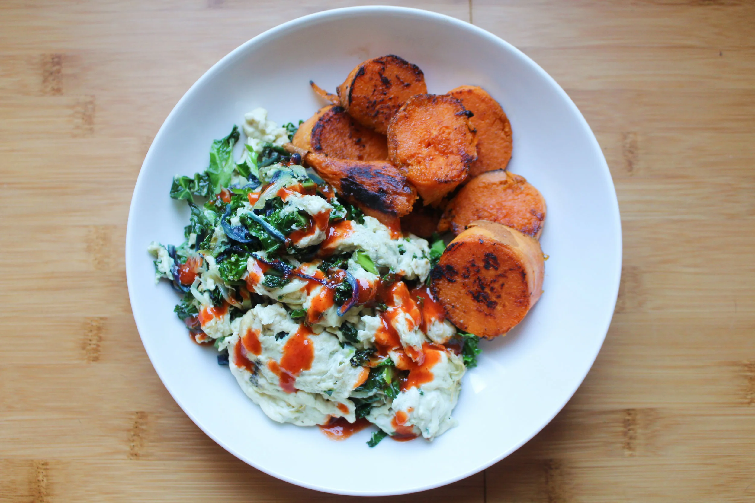 Veggie Scramble and sweet potatoes .jpg