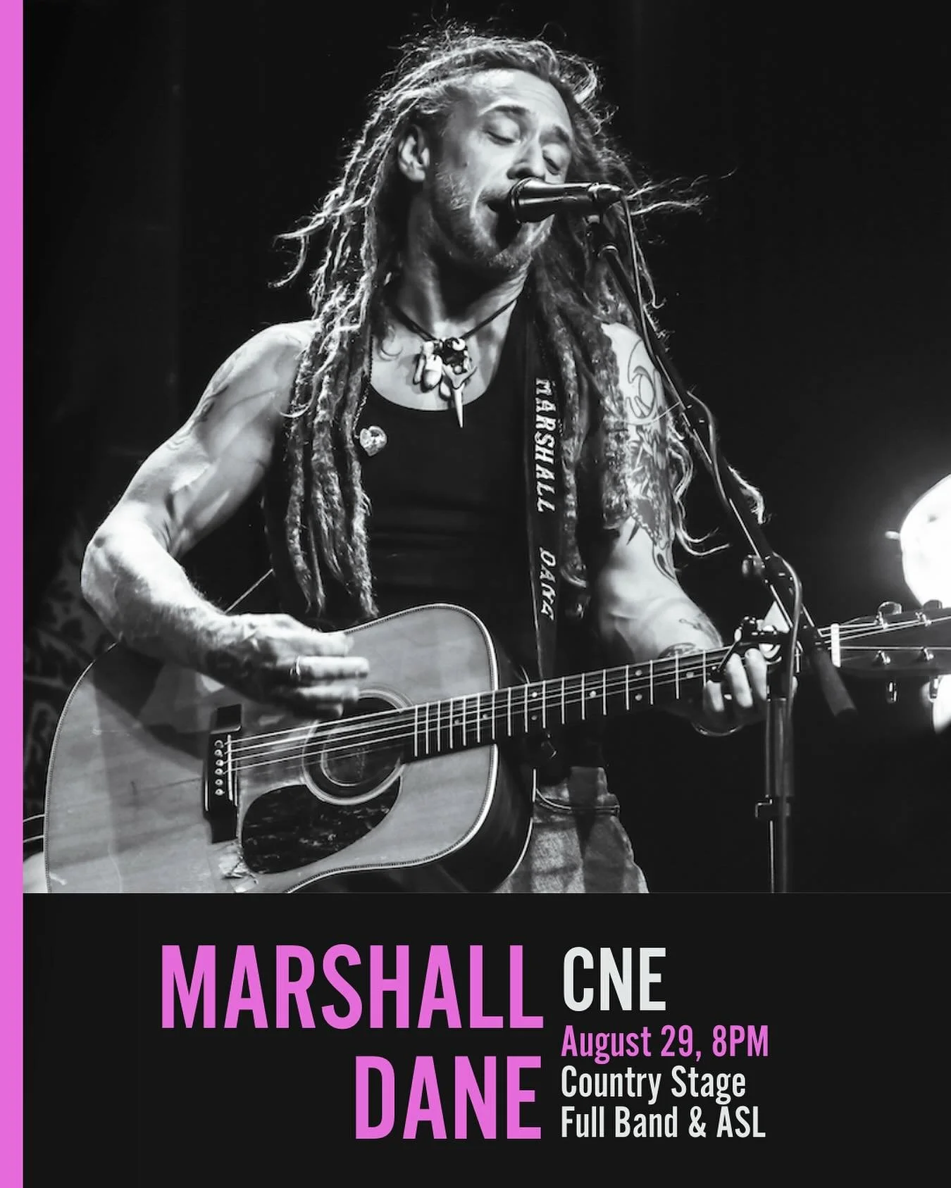 Marshall Dane 
CNE
August 29th
8PM, Country Stage 
Full Band and ASL (American Sign Language) 

If you&rsquo;re at the CNE &hellip; swing by.
If you&rsquo;re not &hellip; head down. 
Gonna be great night. 
How could it not be.
It&rsquo;s a Friday nig