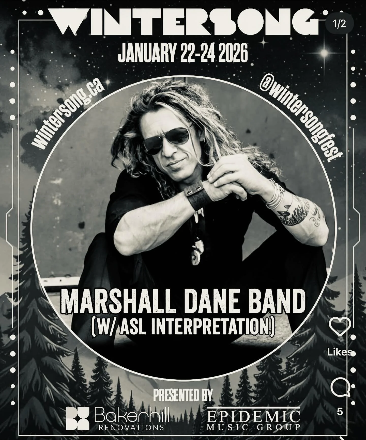 MARSHALL DANE BAND
WINTERSONG FESTIVAL

This coming Friday, January 23rd Marshall will be taking the stage with his band and ASL interpretation at Latcham Hall, Stouffville as part of the 2026 Wintersong Festival. 

Without any doubt, this will be an