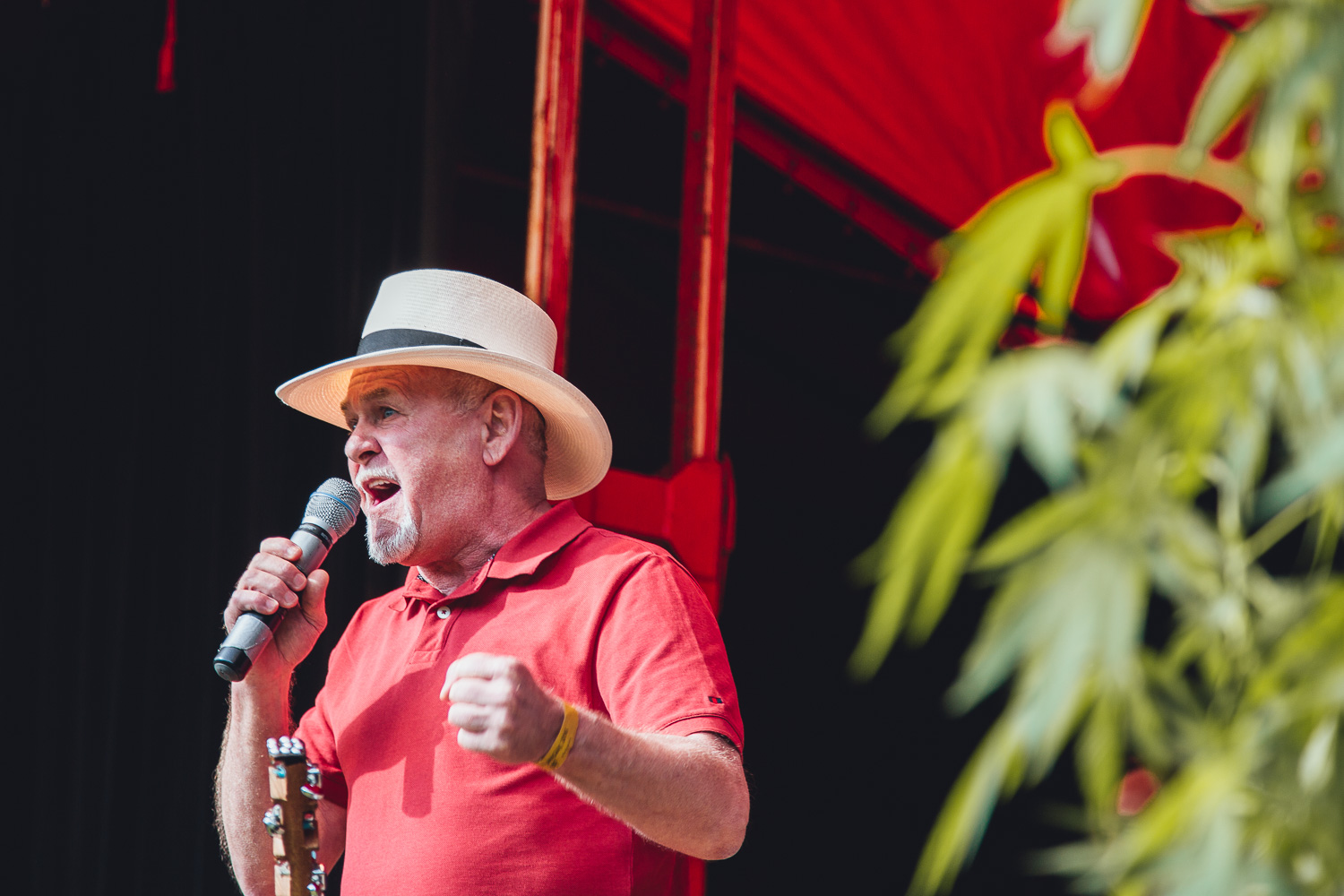 Rick on stage in at the cannabis liberation festival in Amsterdam