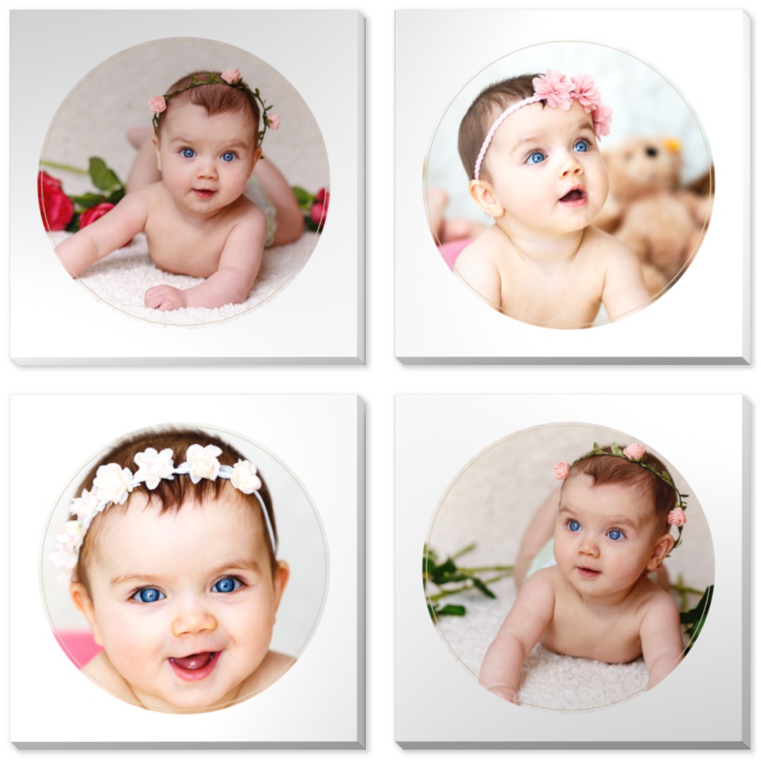 Four Square: Golden Circle 4 Piece Canvas Cluster (34" x 34")