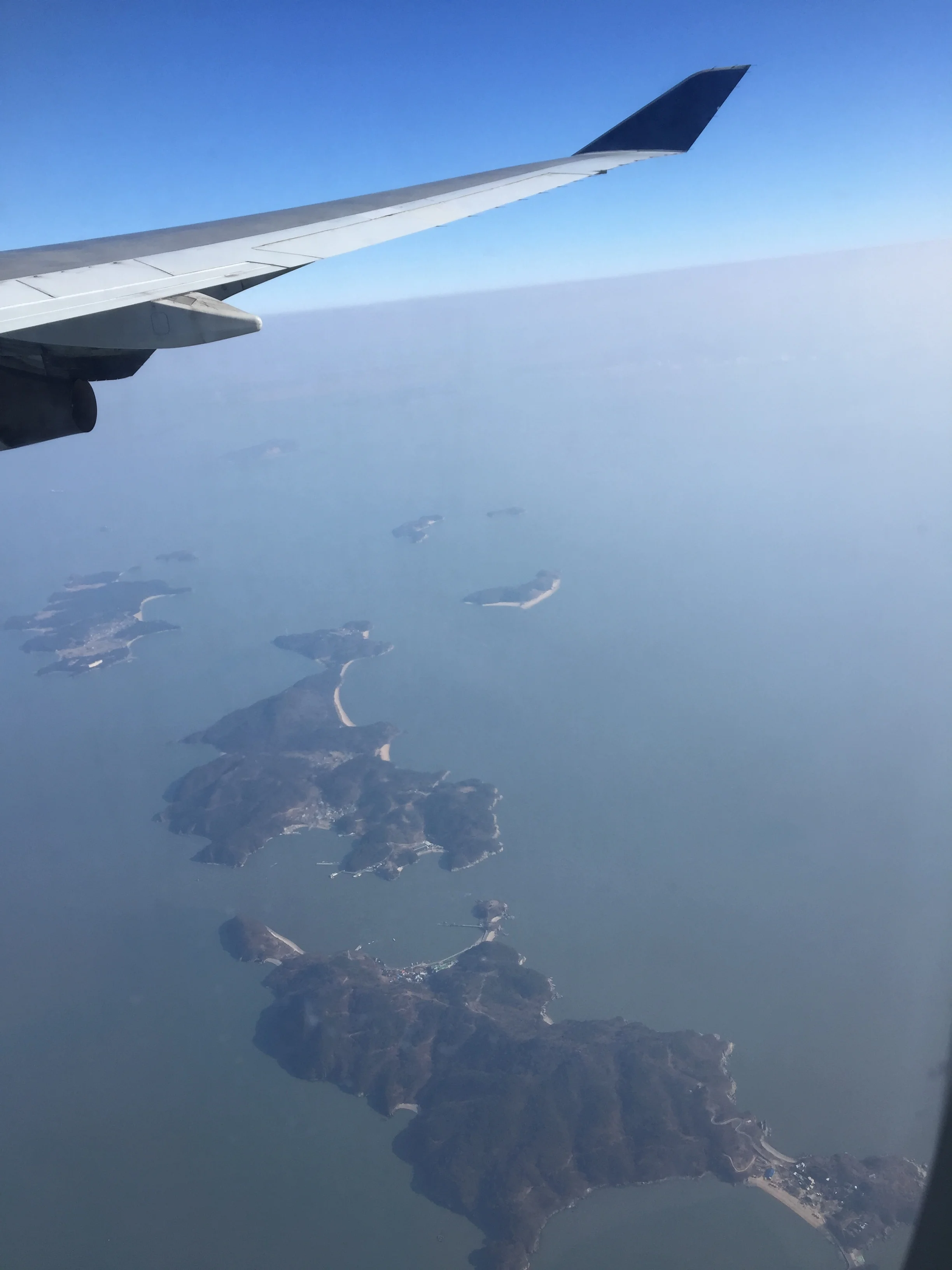 The view from my airplane as we entered Seoul after a 14-hour flight.