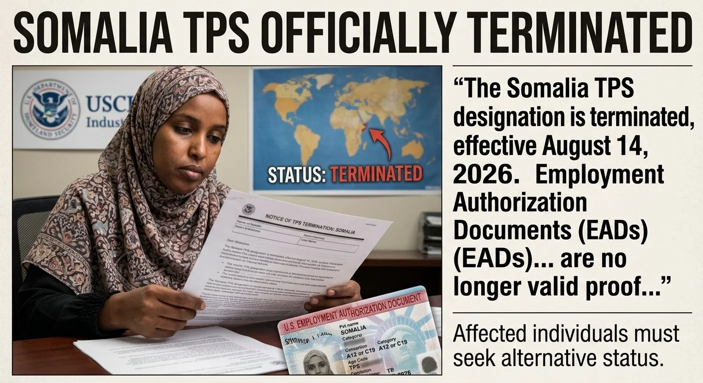 Somalia TPS Designation Officially Terminated: What You Need to Know