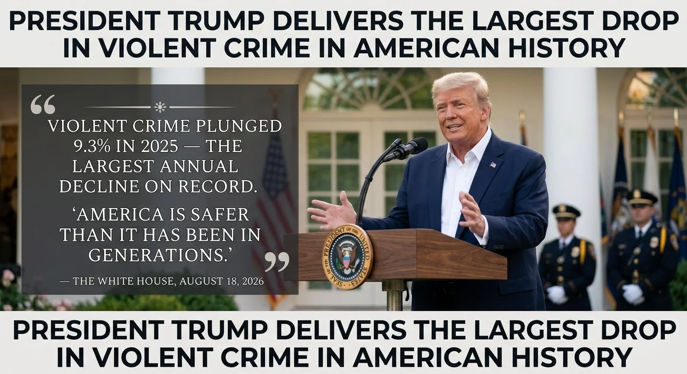 President Trump Delivers: The Largest Drop in Violent Crime in American History