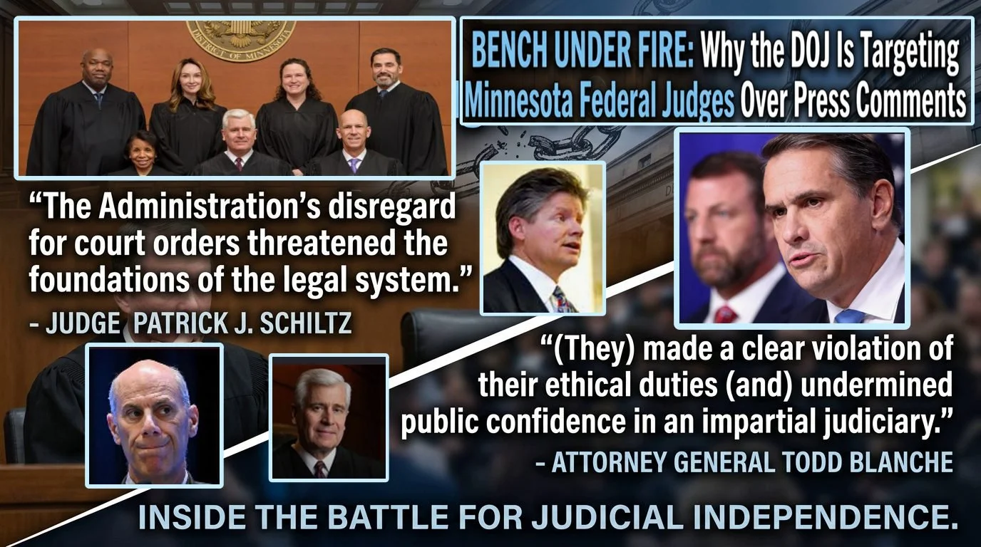 Bench Under Fire: Why the DOJ Is Targeting Minnesota Federal Judges Over Press Comments