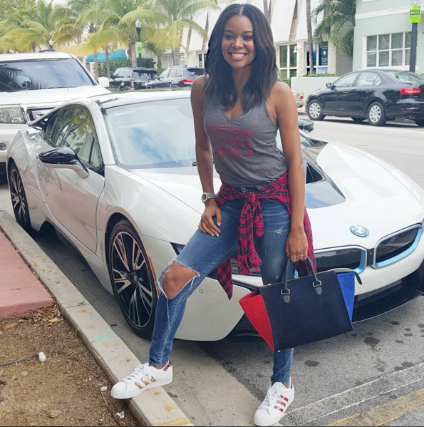 Gabby Union was back at in the adidas x Rita Ora Superstar 80 'White Dragon.'