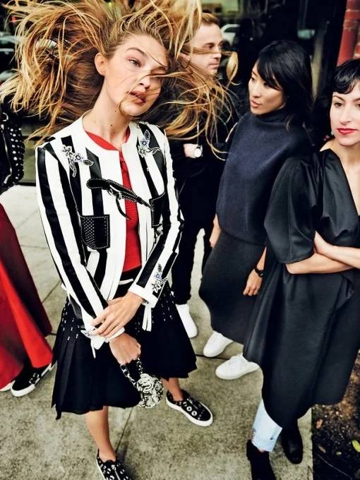 Snaps: Gigi Hadid In Giuseppe Grommet Sneaks for Vogue