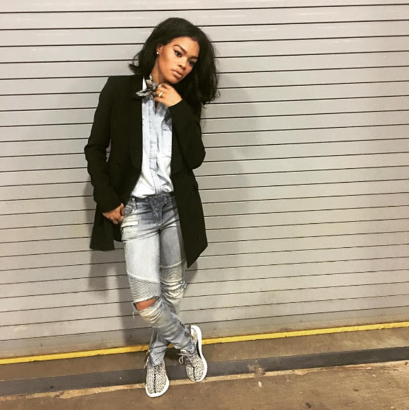 Teyana Taylor was everything as she posted up in the adidas Yeezy Boost 350.