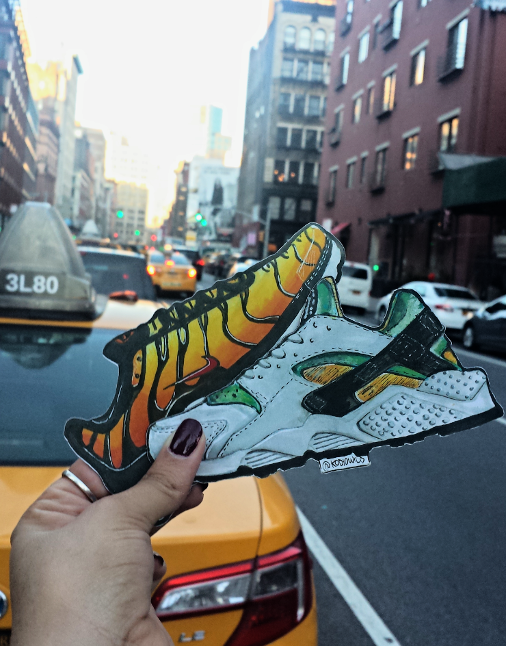 Street sneaks. Kodjo Handmade Magnets in 'Air Max Tiger Plus' and 'Air Huarache' - Image: CNKDaily