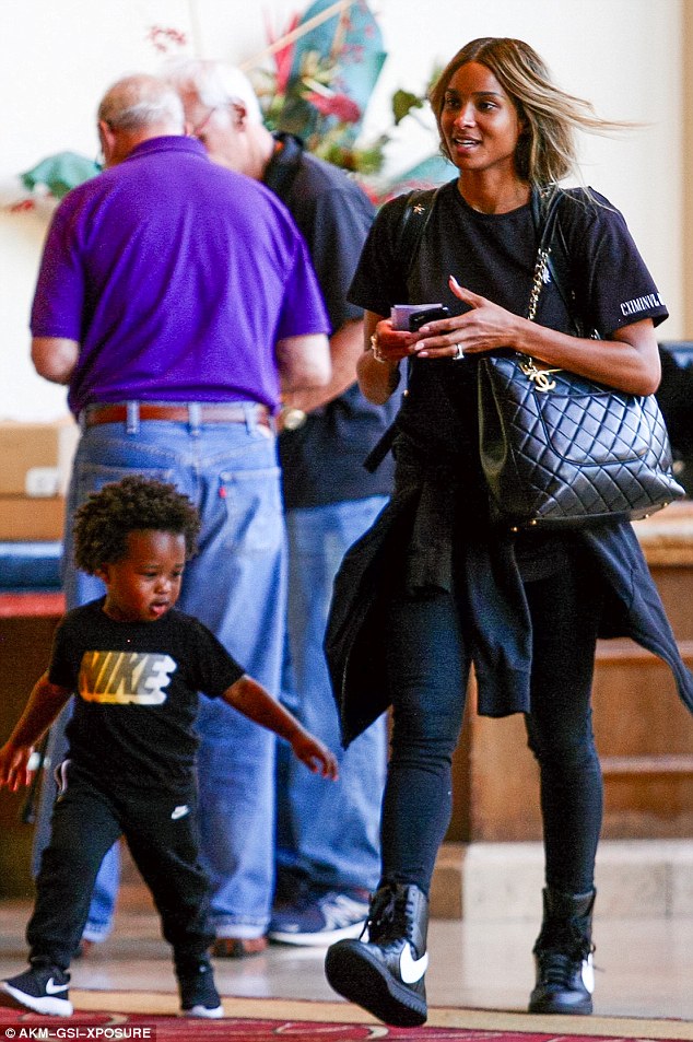 Ciara and son Future took in a dose of 'Finding Dory' this week and Ciara kept it cute and casual in her Nike Lab Dunk Lux Hi RT paired with a Chanel Grand Shopping Tote. 