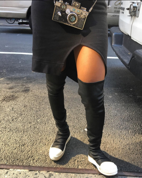 rick owens thigh high sneaker boots