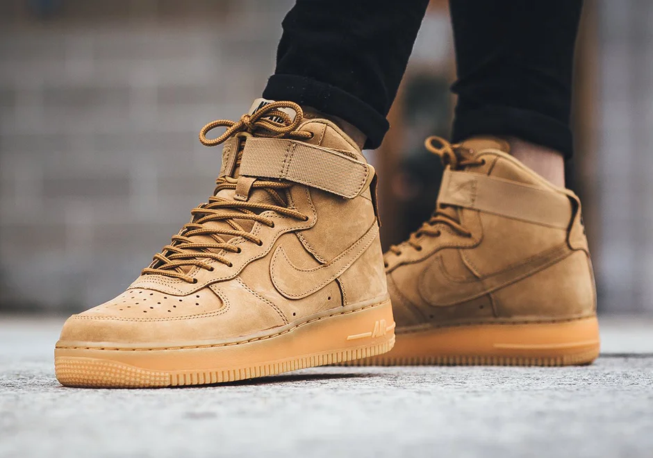 air force 1 flax high on feet