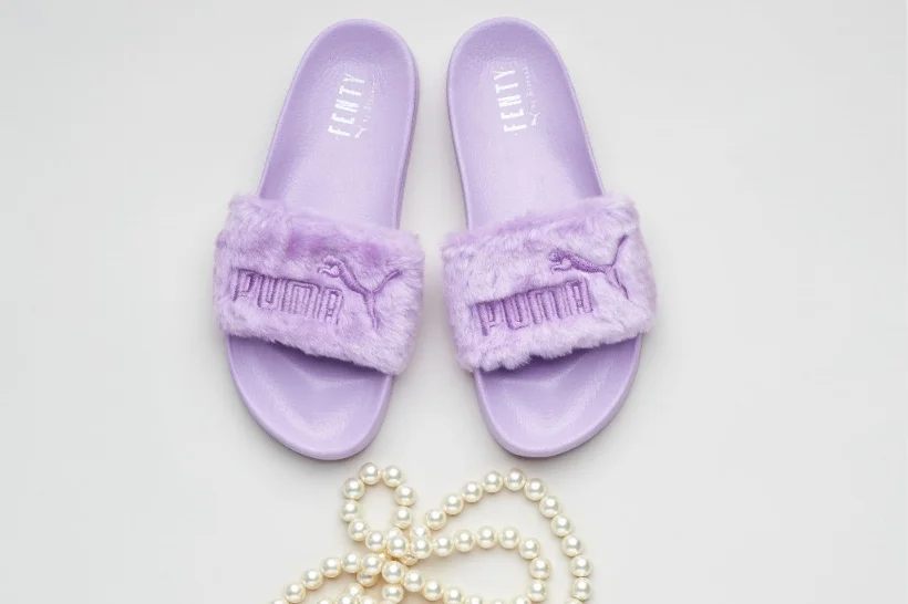 fenty puma fur slides black