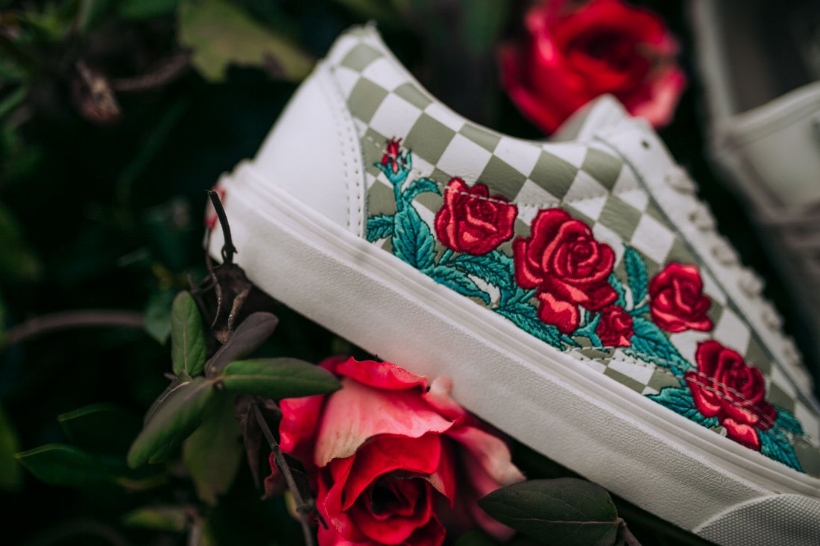 old skool dx rose embroidery