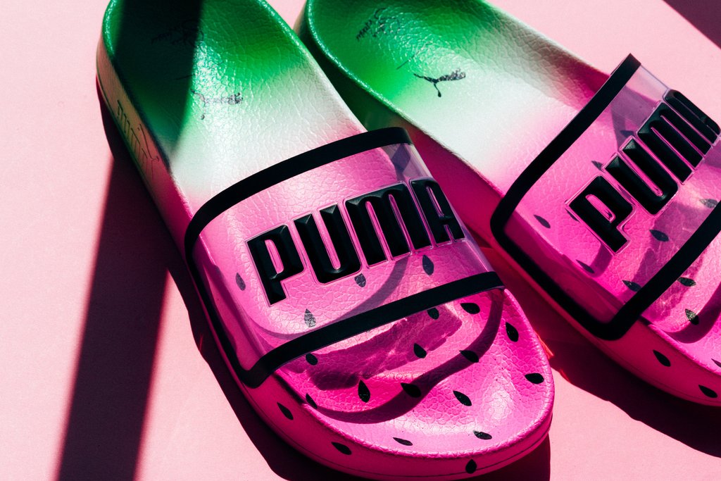 puma watermelon sandals