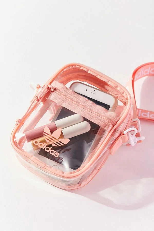 adidas clear backpack pink