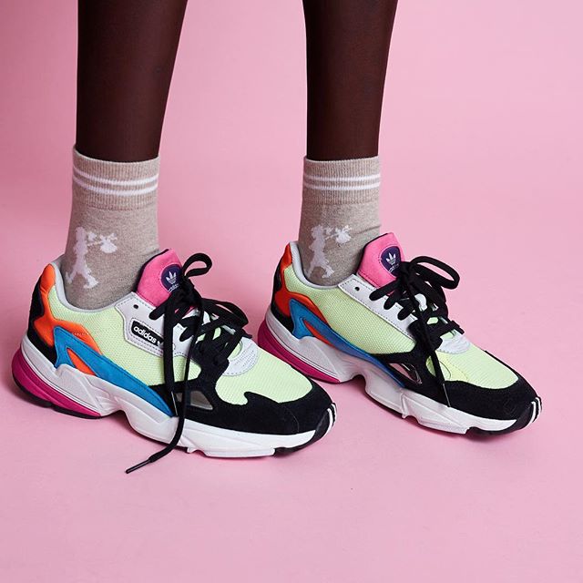 adidas originals falcon neon sneaker