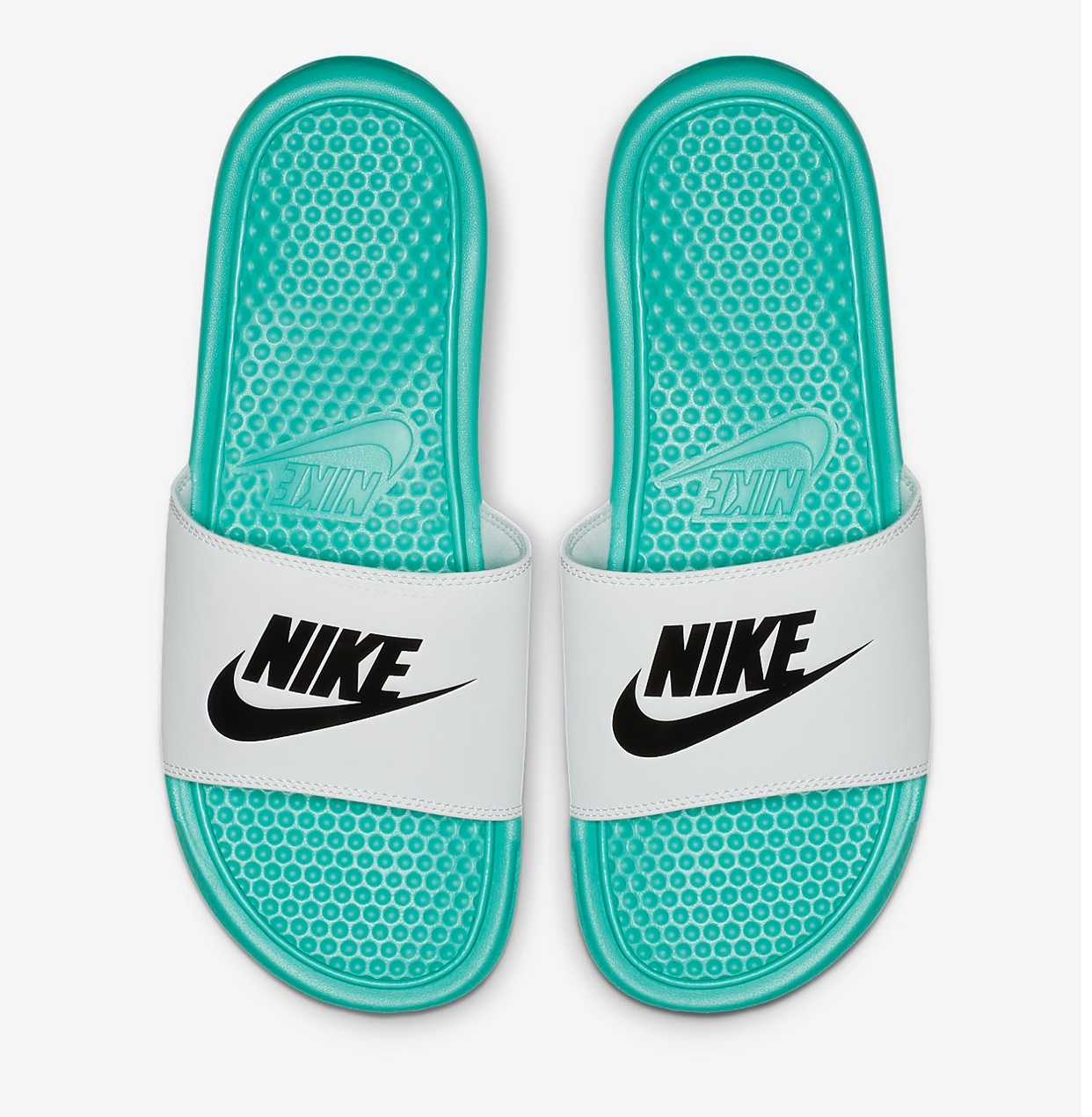 This nike swoosh slides Unisex Nike Benassi Slide Added a Pop of Color — CNK Daily