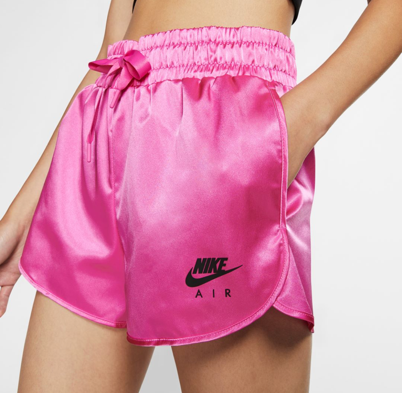nike pink satin shorts