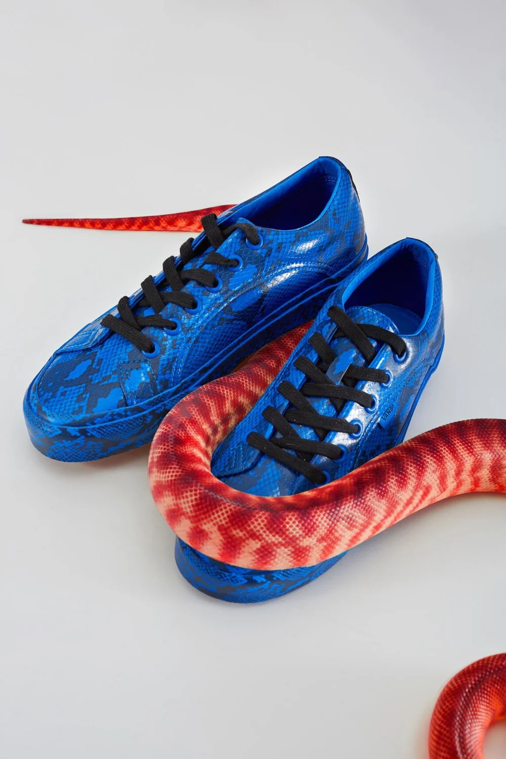 red snakeskin vans