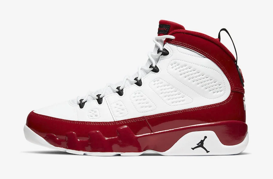 jordan 9 gym red on feet