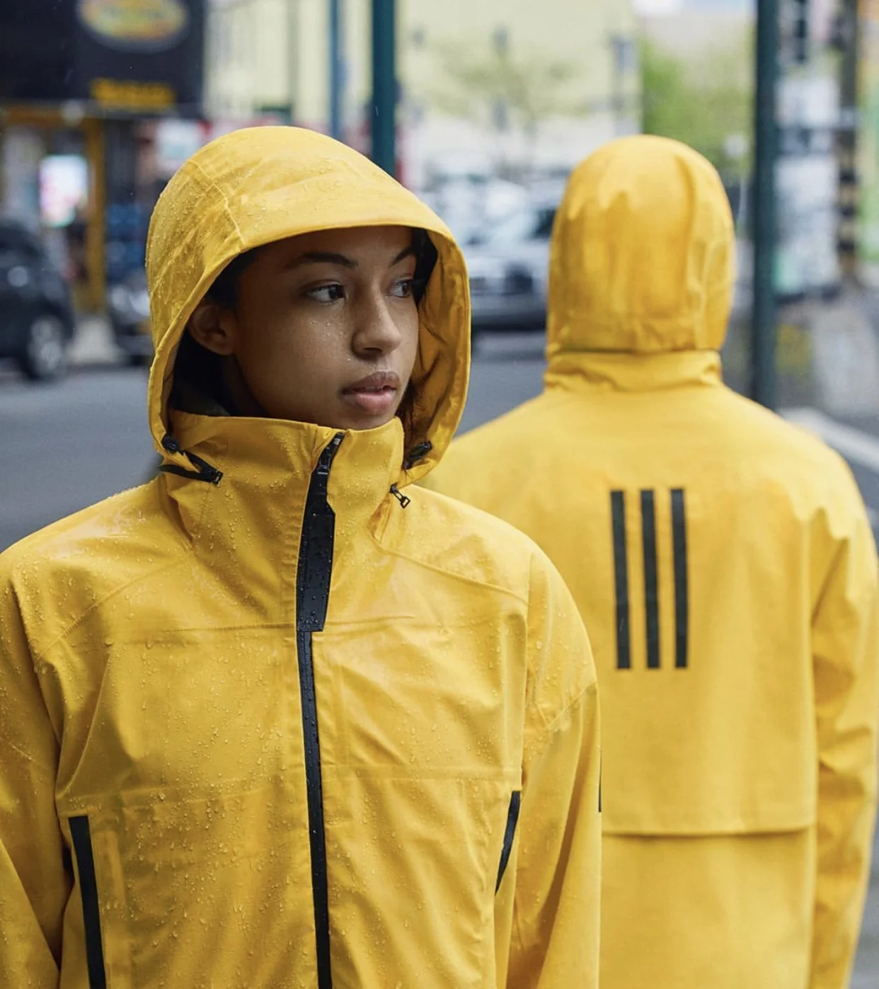 yellow adidas rain jacket