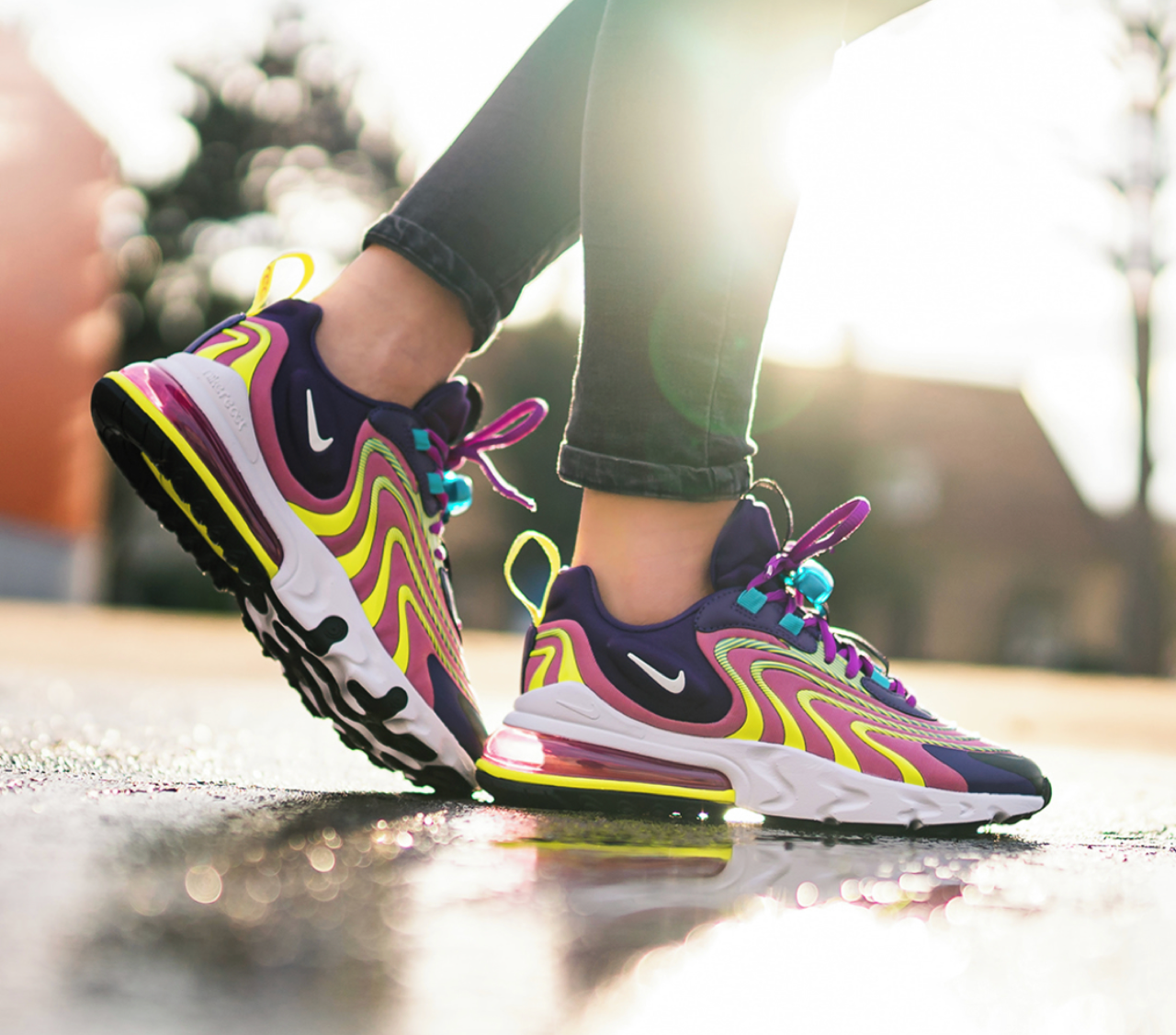 nike air max 270 react eng purple