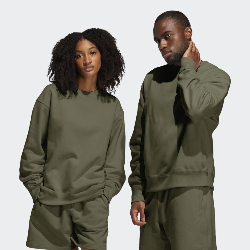CNK-Pharrell-Williams-Premium-Basics-cargo-green-crewneck-and-shorts.jpg