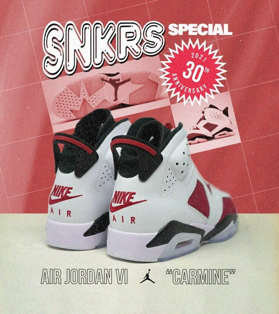 Air Jordan 6 カーマイン carmine Air Jordan 6 Retro 'Carmine'. Nike SNKRS