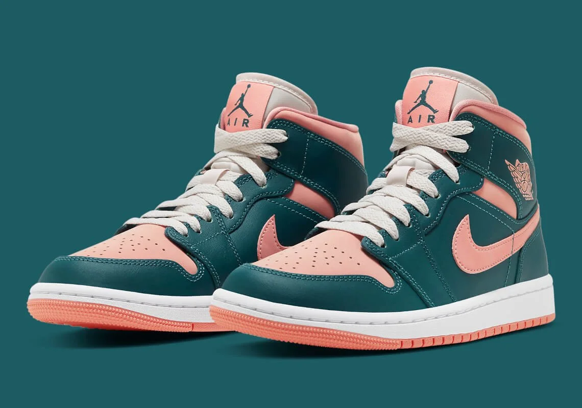 Air Jordan 1 Mid ‘Teal and Salmon’ | First Look