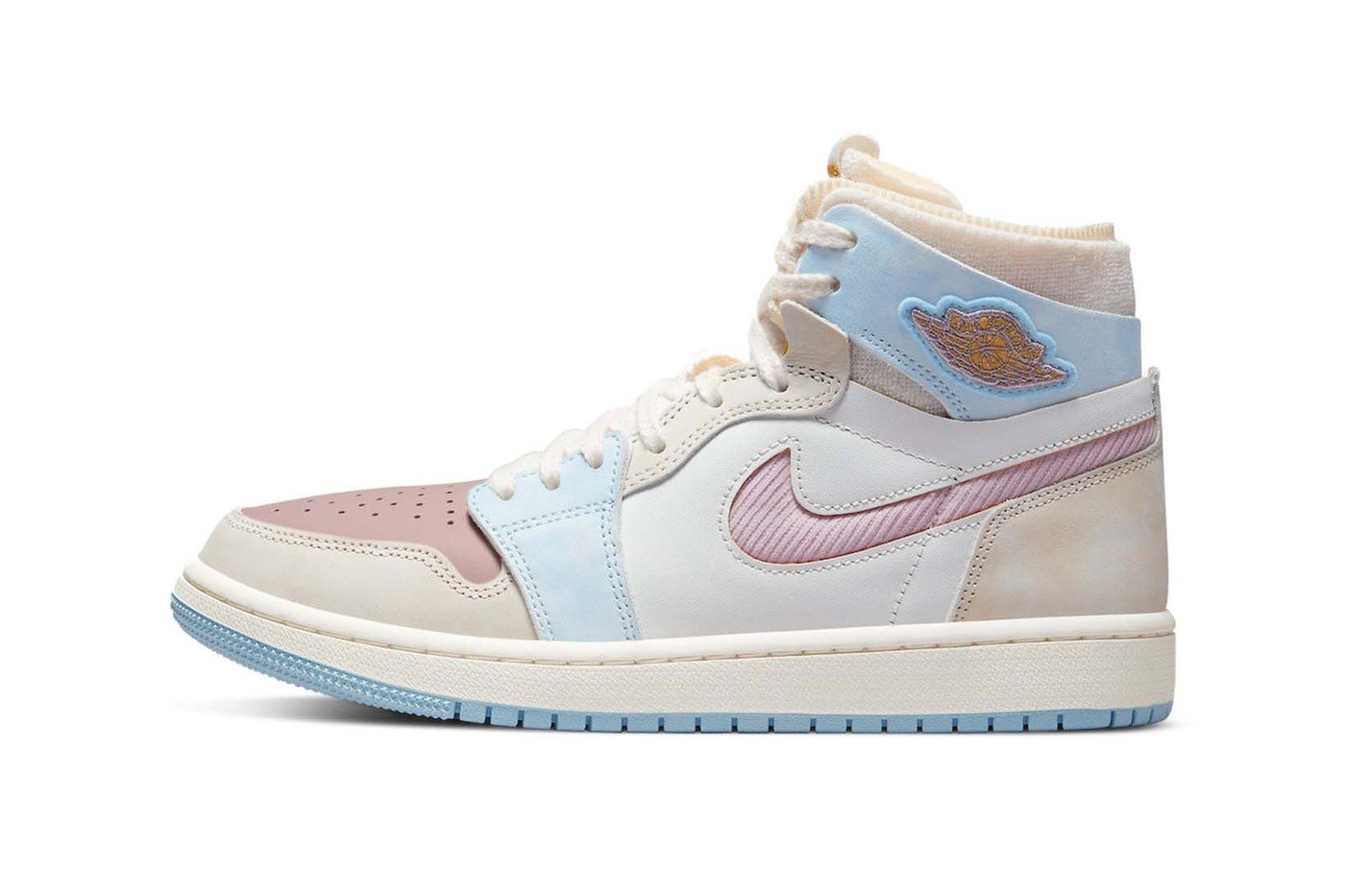 blue pink and white jordan 1