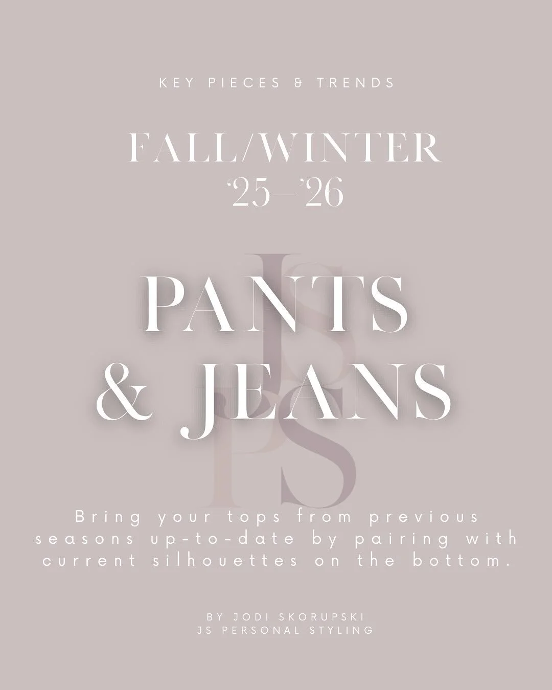 The best way to rewear tops and layering pieces from previous years is to make sure that you&rsquo;re pairing them with pants and jeans that are on-trend. It&rsquo;s not about being trendy, it&rsquo;s about not looking outdated. Here are some key sil