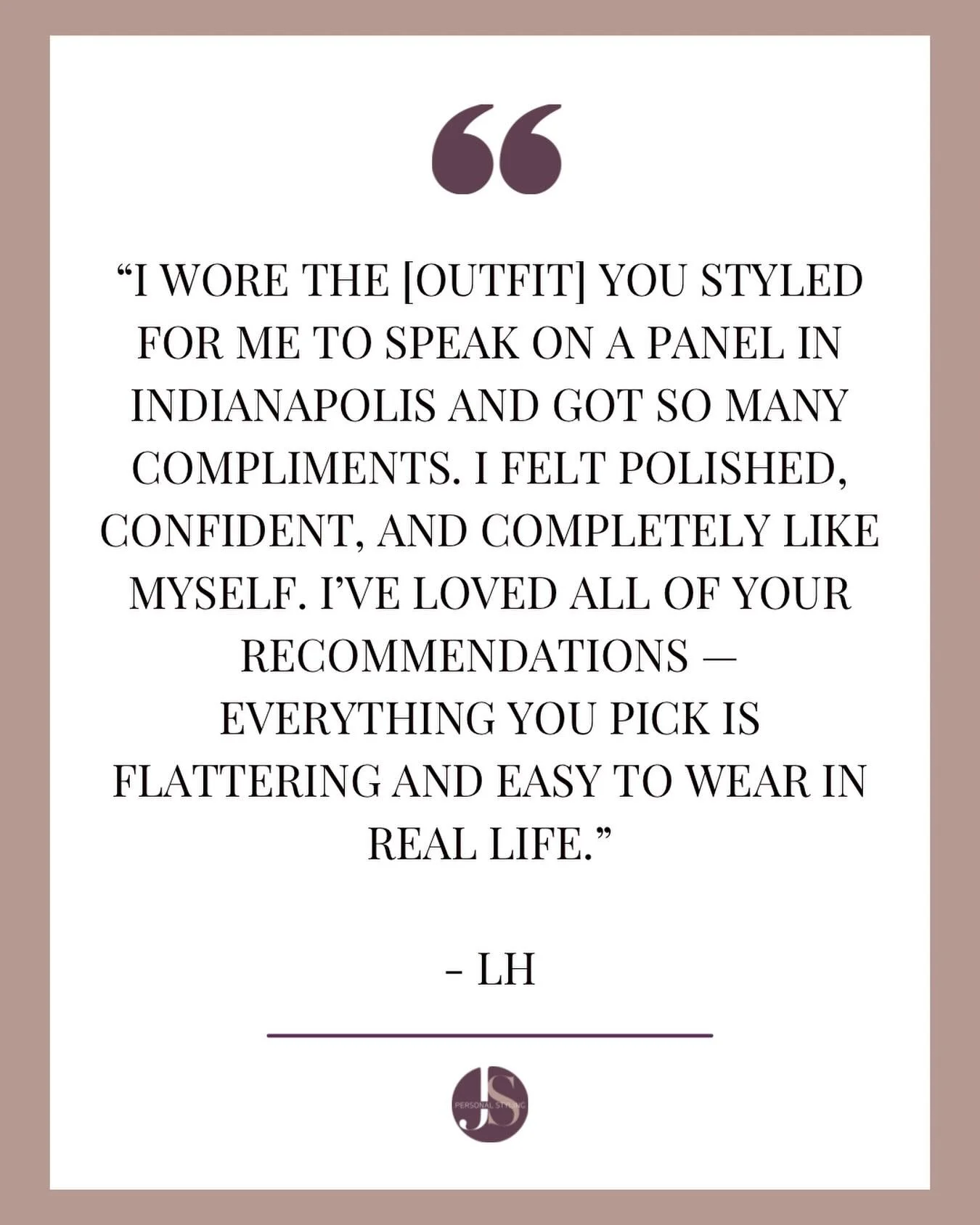 Look Good, Feel Good. This email from my client makes me so happy 😁 When you know that your inner self and outer self are in harmony it takes away the distraction of &ldquo;how do I look?&rdquo; You know you look good! 😎