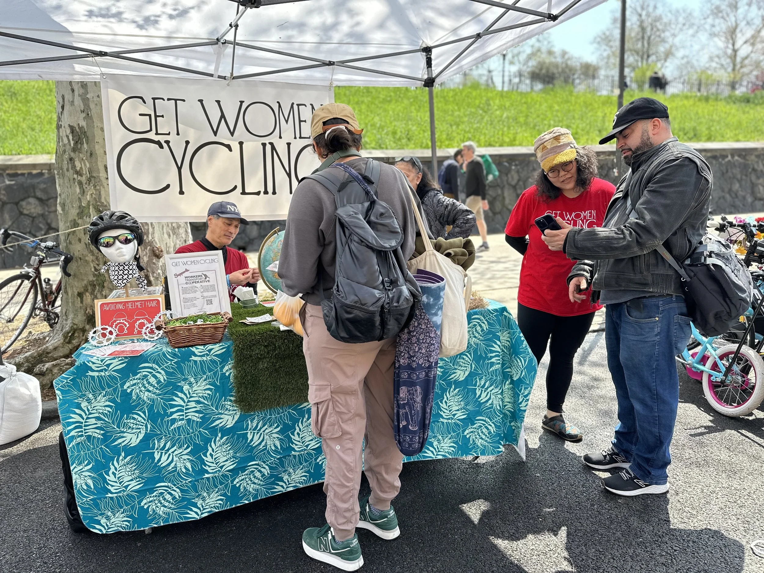 Get Women Cycling Earth Day event table
