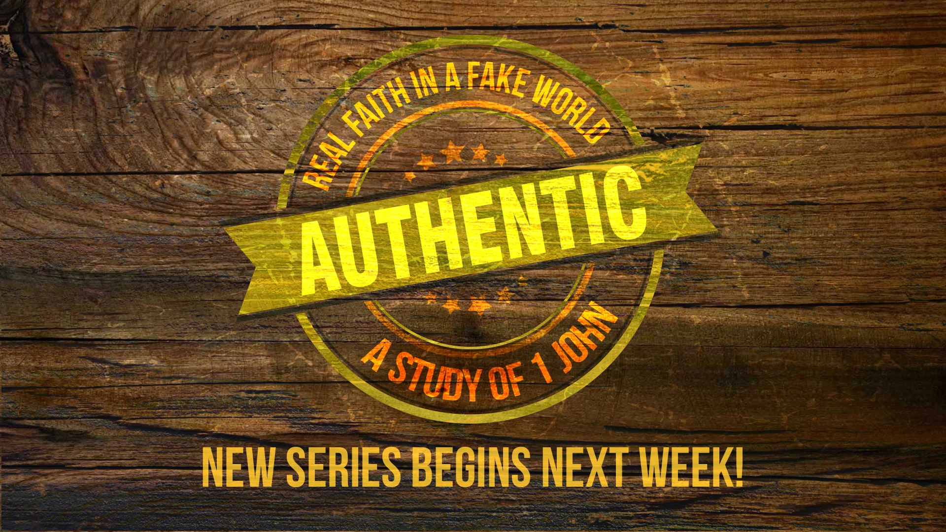 NEW SERIES: AUTHENTIC: Real Faith in a Fake World I Begins April 3rd Synthetic...Artificial...Counterfeit... We live in a world of imitation... That's why we long for sincerity... honesty... being real... in a world of mirages. WE all want something...AUTHENTIC: Real Faith in a Fake World. Join us for this series through the book of 1 John.