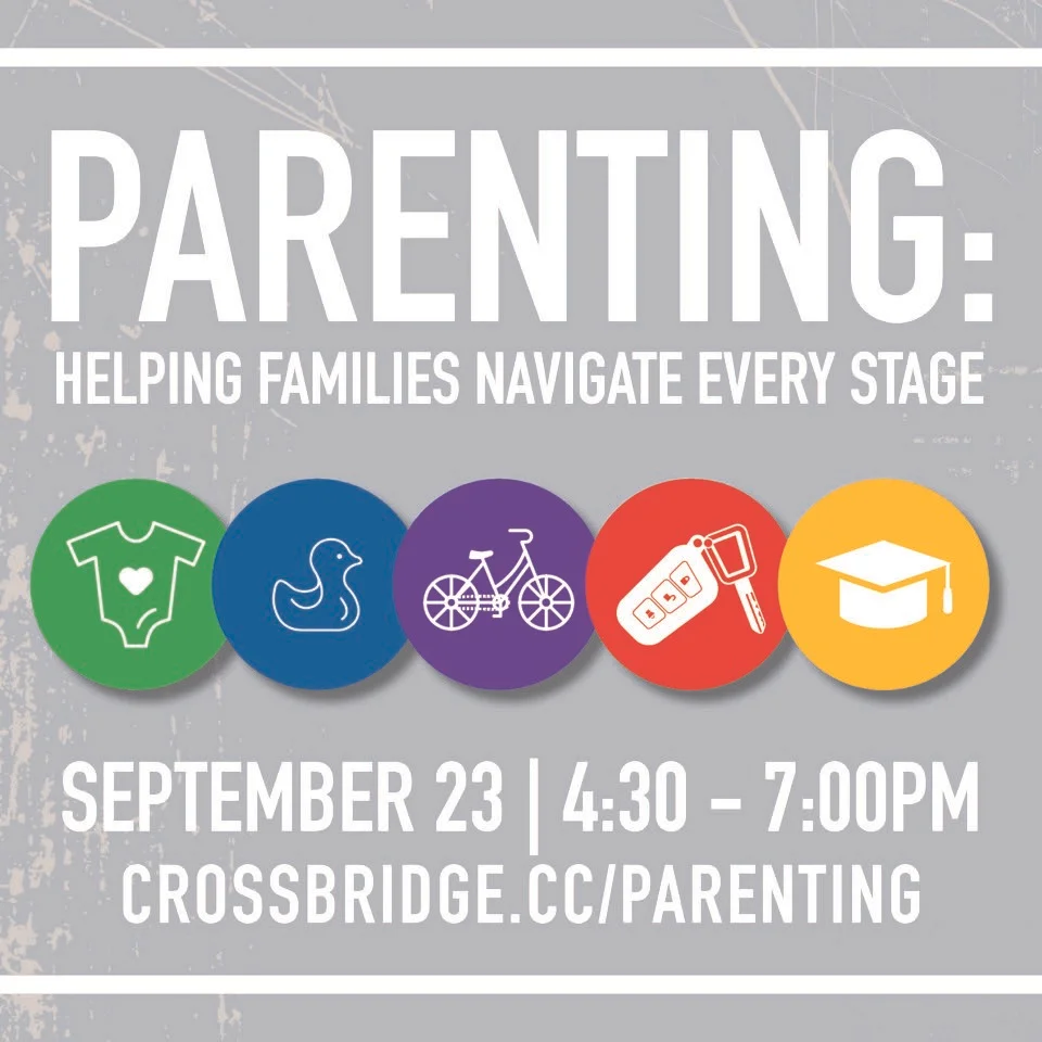 PARENTING CONFERENCE | SEPTEMBER 23 On September 23rd, Crossbridge Church will be hosting at Parenting Conference from 4:30-7pm. Our guest speaker, Matt Barnhill, is the owner and director of Barnhill & Associates Counseling Center in Sugar Land. He will address effective discipline practices for every age, as well as how to help your children navigate the highs and lows in life. Whether you have children in preschool or high school, this is a FREE conference you do not want to miss! Childcare registration is closed, but we would still love to have parents attend!