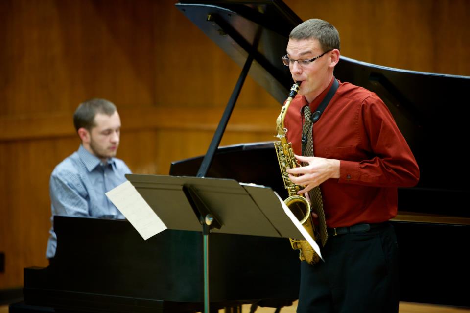 Brian Heim and Nathan Mertens performing Sacred Spaces (Photo by Marshall Bessieres)