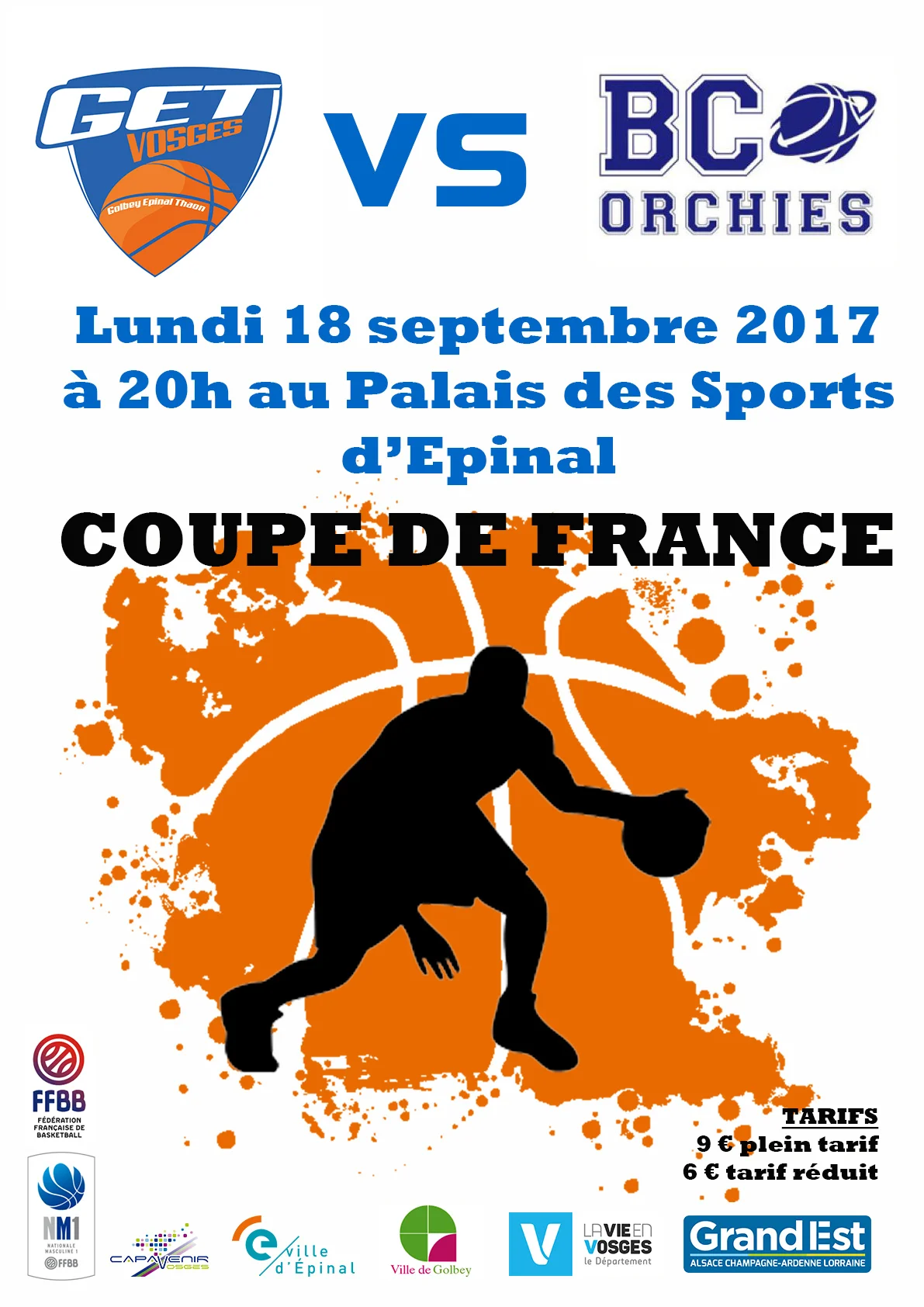 Lundi 18 Septembre Presentation Du Match De Coupe De France De Basket Get Vosges Orchies Nm1 Palais De Sports D Epinal Agence 7com