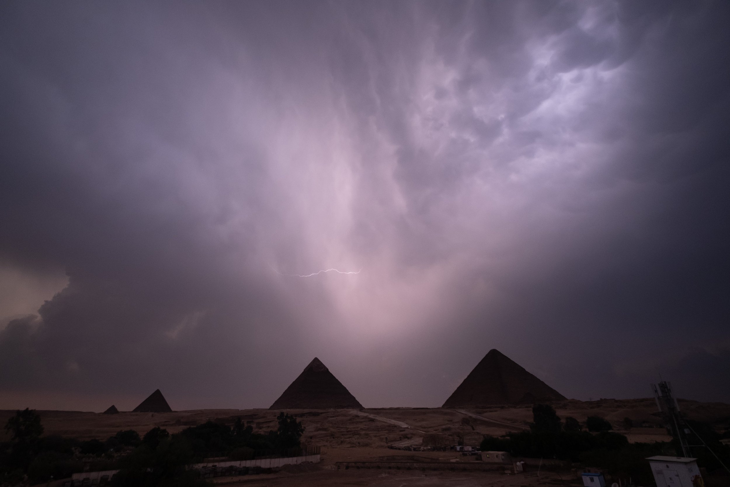 Lightning over the pyramids